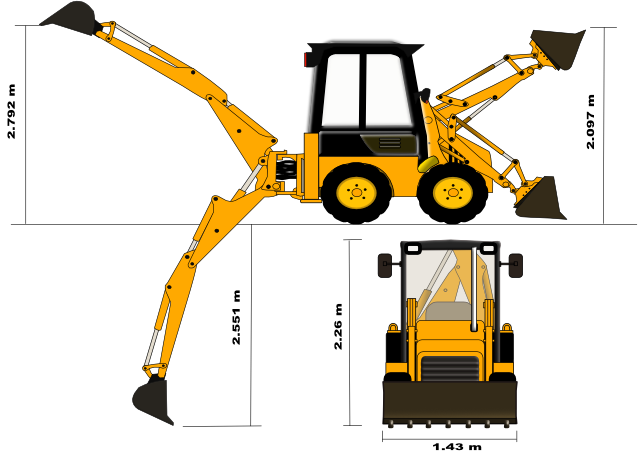 Экскаватор погрузчик jcb 4cx чертеж